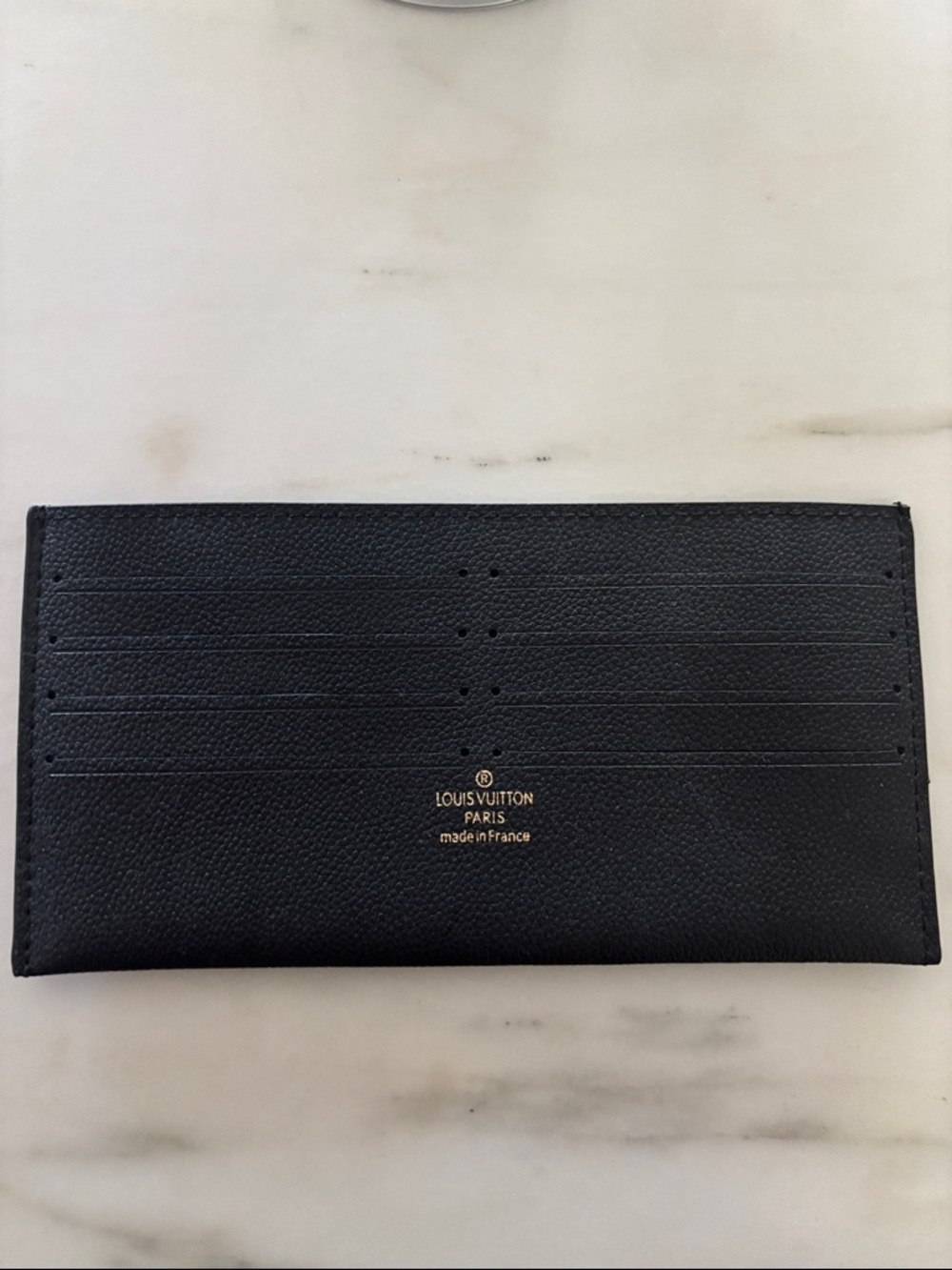 Black Card Holder with Gold Stamp